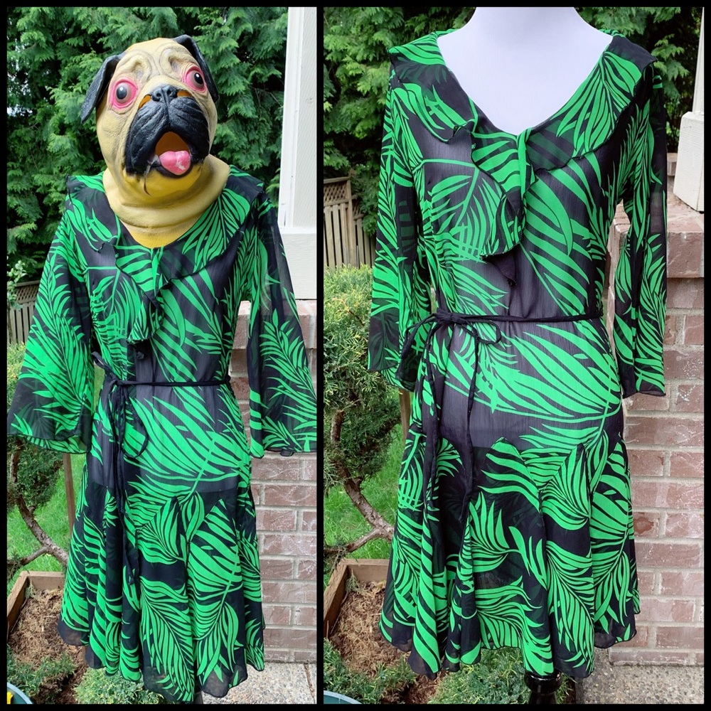 Pin Up, BERNIE DEXTER, sheer, print dress!!